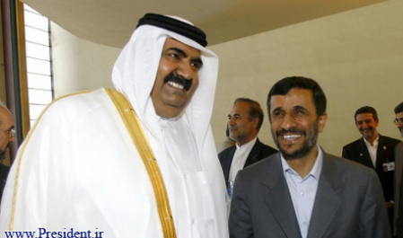 دوستى زيرکانه امير قطر با اوباما و احمدى نژاد